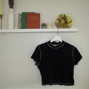 RSQ Black Tee with White Trim